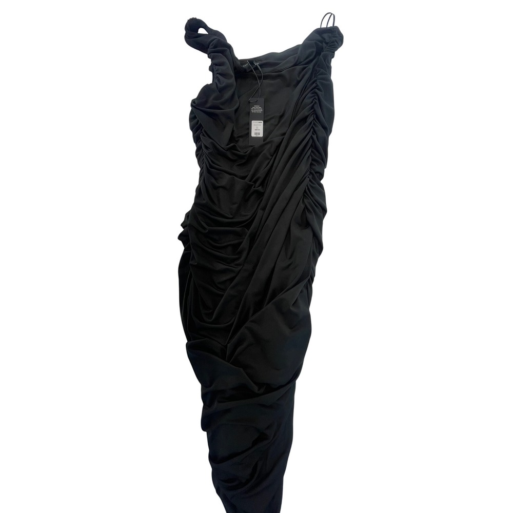 Fashion Nova Women's  Dress Size 2X Black Ruched Bodycon‎ Party Cocktail NWT